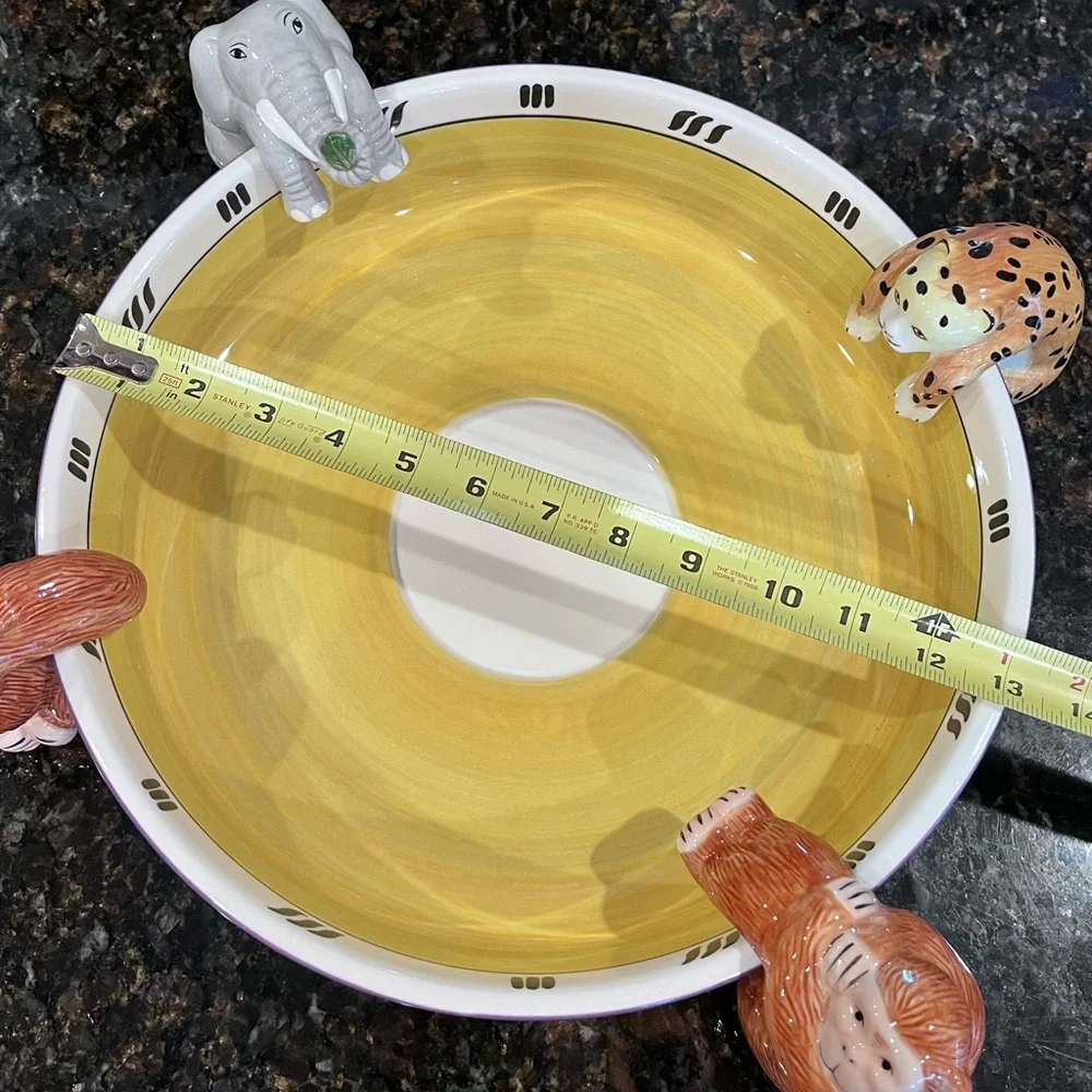 Vintage Handpainted Jungle Spree Chip And Dip Platter by Strata Group